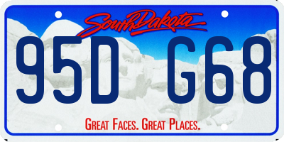 SD license plate 95DG68
