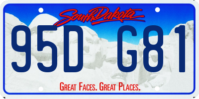 SD license plate 95DG81