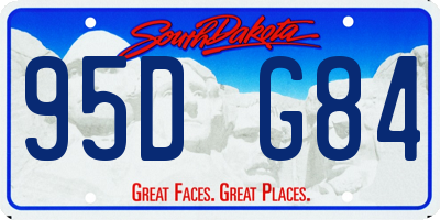 SD license plate 95DG84