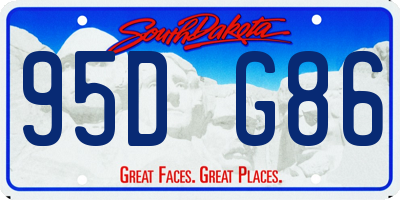SD license plate 95DG86