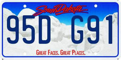 SD license plate 95DG91