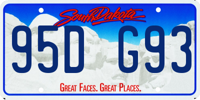 SD license plate 95DG93