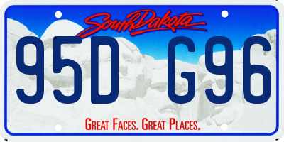 SD license plate 95DG96