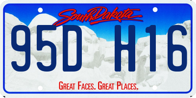 SD license plate 95DH16