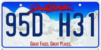 SD license plate 95DH31