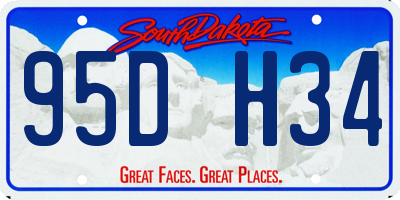 SD license plate 95DH34