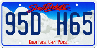SD license plate 95DH65