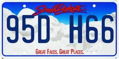 SD license plate 95DH66