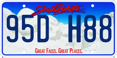 SD license plate 95DH88