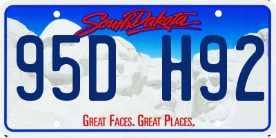 SD license plate 95DH92