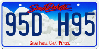 SD license plate 95DH95
