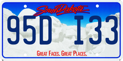 SD license plate 95DI33