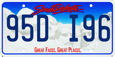 SD license plate 95DI96