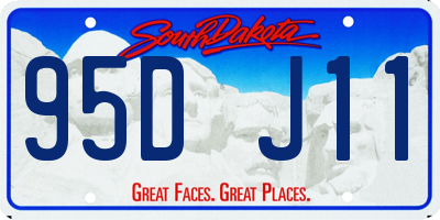SD license plate 95DJ11