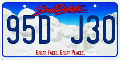 SD license plate 95DJ30