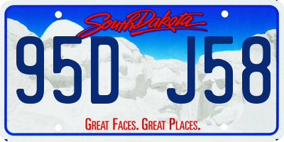 SD license plate 95DJ58