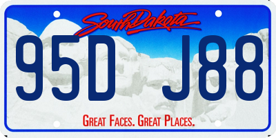 SD license plate 95DJ88