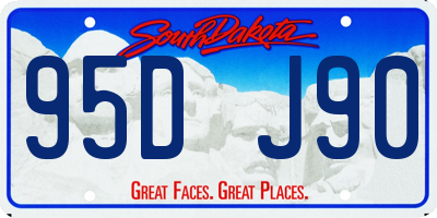 SD license plate 95DJ90
