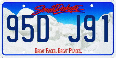 SD license plate 95DJ91