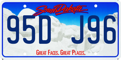 SD license plate 95DJ96
