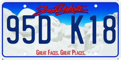 SD license plate 95DK18
