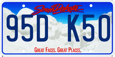 SD license plate 95DK50