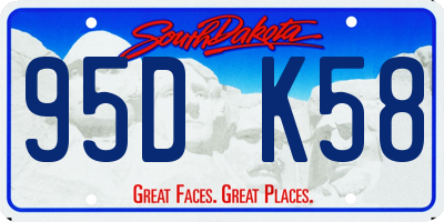 SD license plate 95DK58