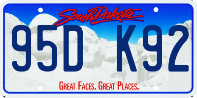 SD license plate 95DK92