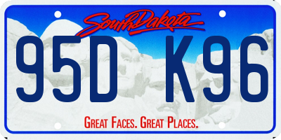 SD license plate 95DK96
