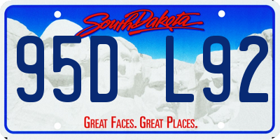SD license plate 95DL92