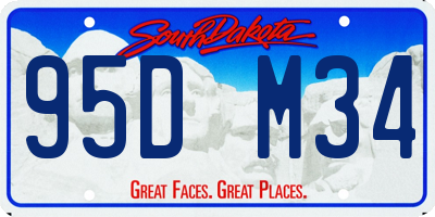 SD license plate 95DM34