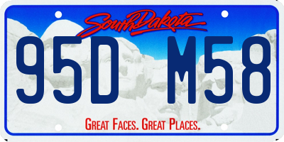 SD license plate 95DM58