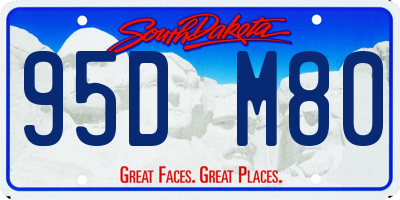 SD license plate 95DM80