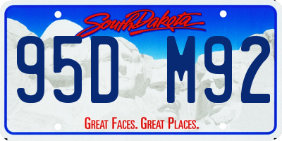SD license plate 95DM92