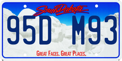 SD license plate 95DM93