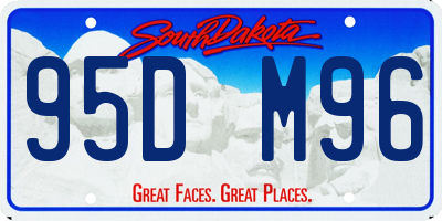 SD license plate 95DM96
