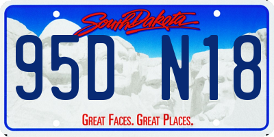 SD license plate 95DN18