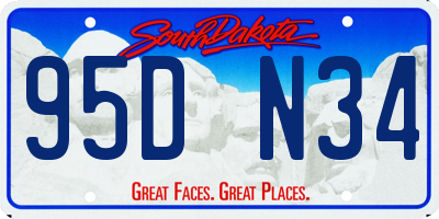 SD license plate 95DN34