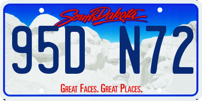 SD license plate 95DN72