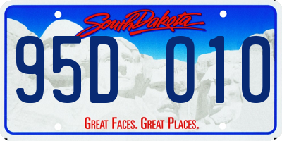 SD license plate 95DO10