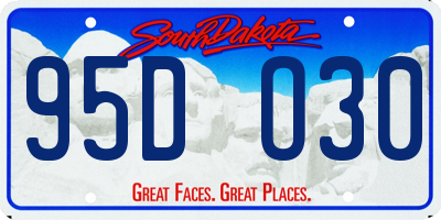 SD license plate 95DO30