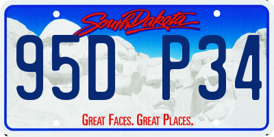 SD license plate 95DP34