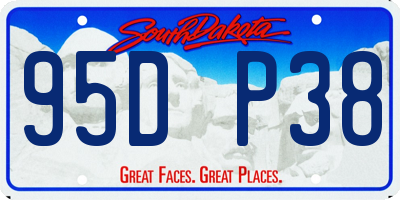 SD license plate 95DP38