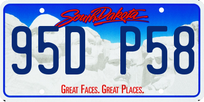 SD license plate 95DP58