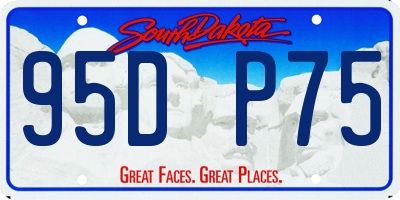 SD license plate 95DP75
