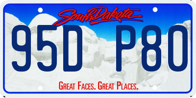 SD license plate 95DP80