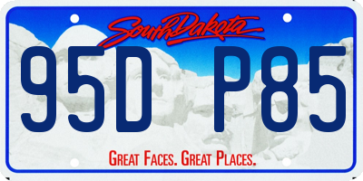 SD license plate 95DP85