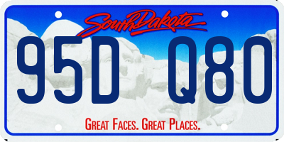 SD license plate 95DQ80