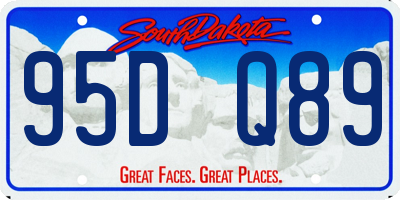 SD license plate 95DQ89