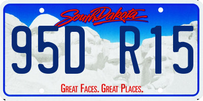SD license plate 95DR15